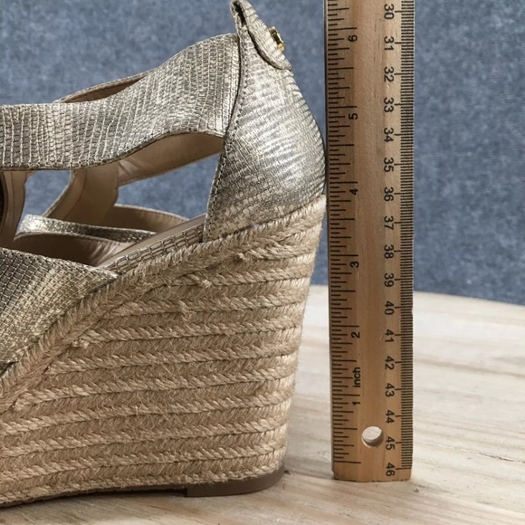 Michael by Michael Kors Gold Snakeskin Damita Front Zip
Wedge Sandal - Picture 4 of 7